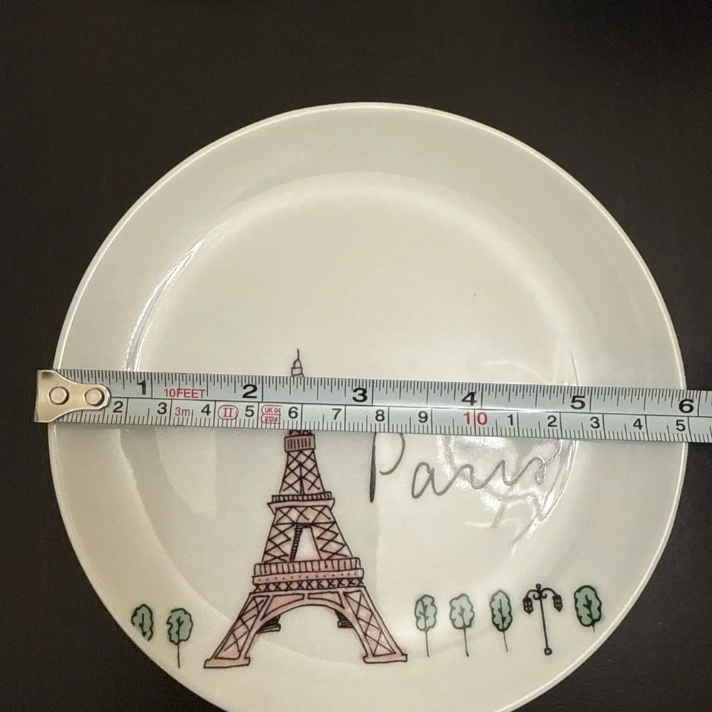 Sur La Table Small Plate And Cup Bowl Set Of 2 Paris Eiffel Tower Porcelain